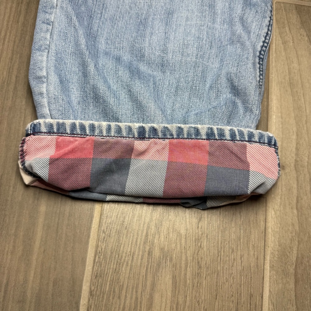 Old Navy Men's 46x30 Loose Fit Light Blue Jeans Plaid Lined Plus Size - Picture 3 of 9